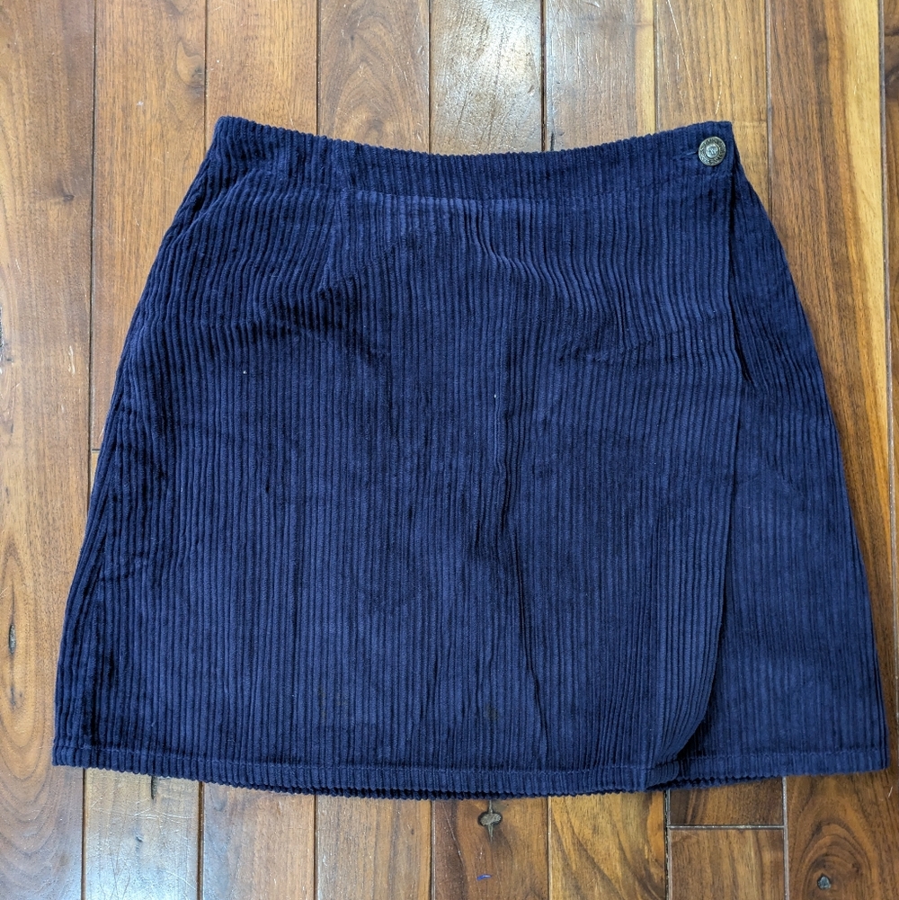 Vintage 100% Cotton EXP Express Navy Corduroy Mini Skirt